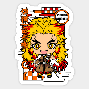 Rengoku anime art Sticker